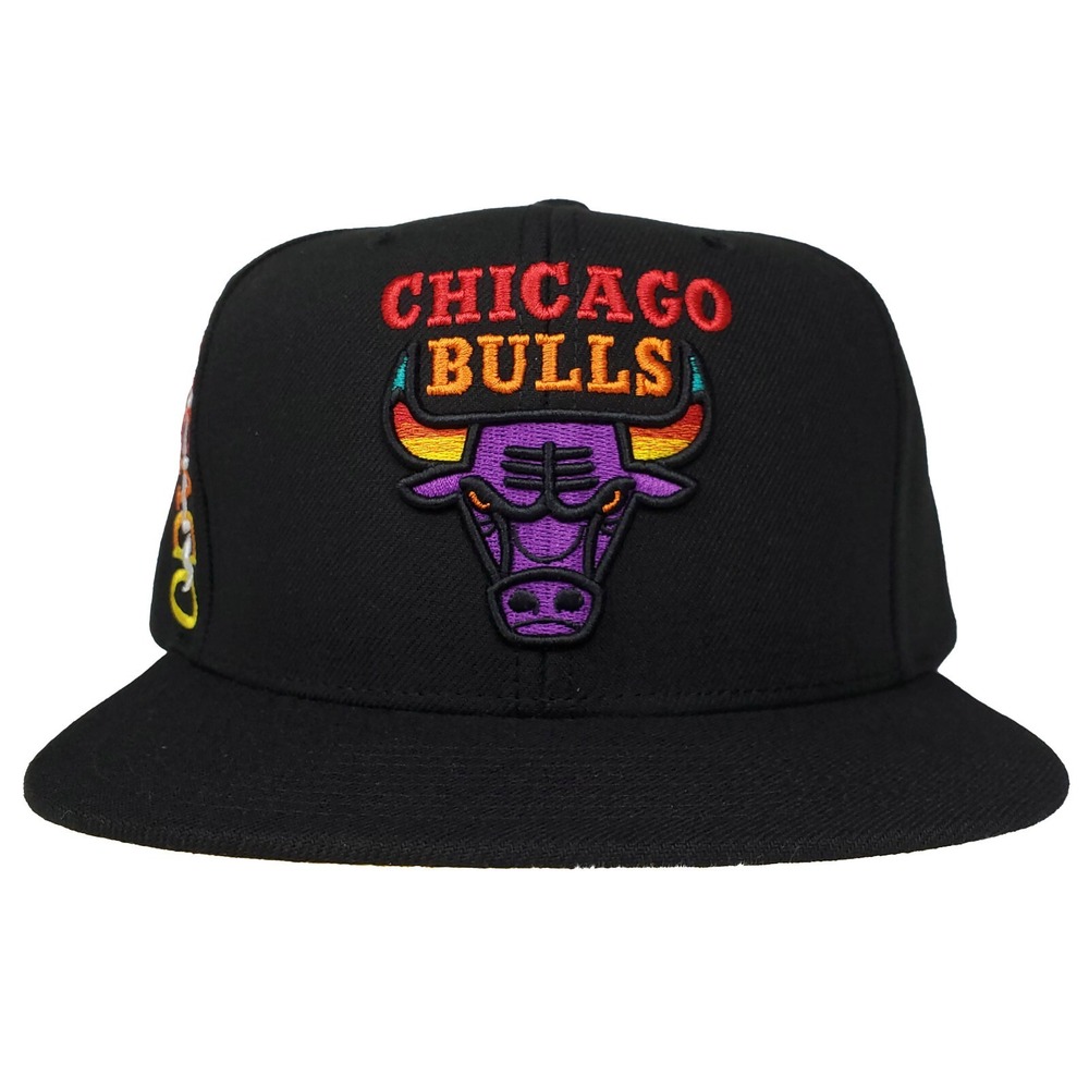 Chicago Bulls Mitchell &‎ Ness NBA Snapback Hat Cap 3D Logo Side Logo Black New
